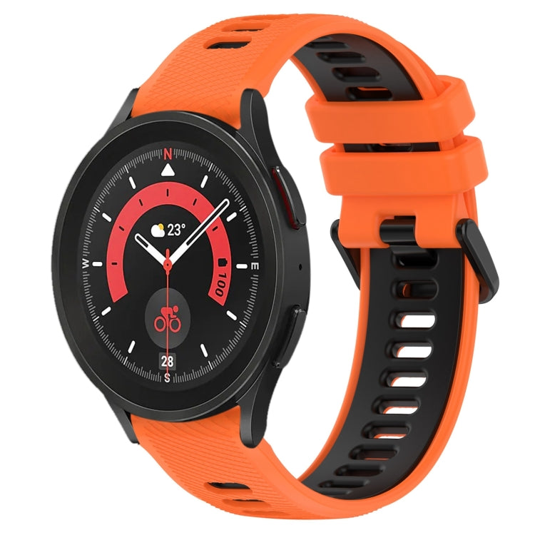20mm Sports Two-Color Silicone Watch Band, For Samsung Galaxy Watch5 40mm, For Samsung Galaxy Watch5 Pro 45mm
