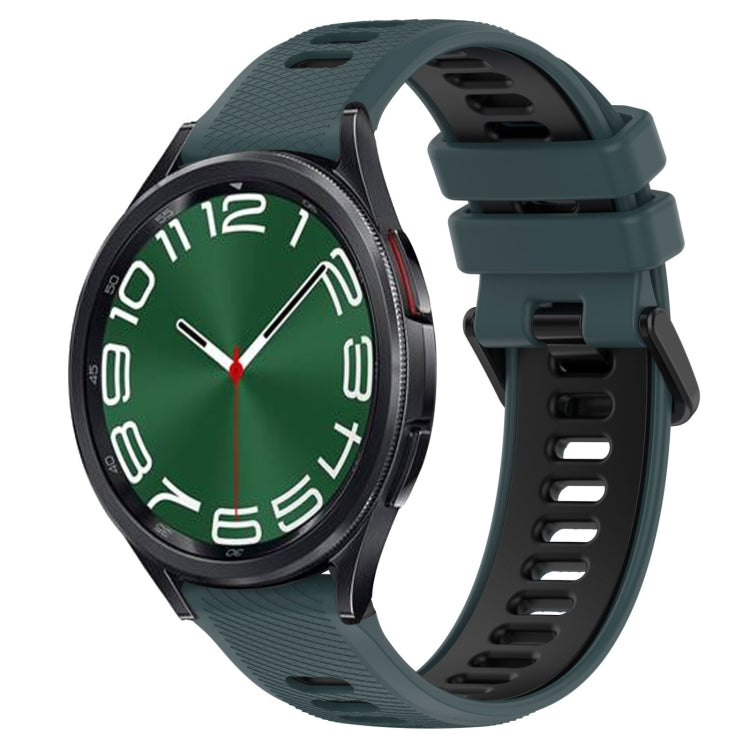 20mm Sports Two-Color Silicone Watch Band, For Samsung Galaxy Watch5 44mm, For Samsung Galaxy Watch 6 Classic 47mm
