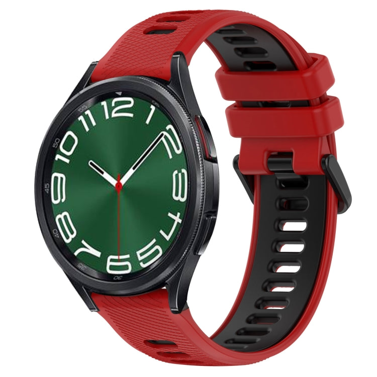 20mm Sports Two-Color Silicone Watch Band, For Samsung Galaxy Watch5 44mm, For Samsung Galaxy Watch 6 Classic 47mm