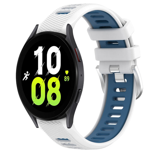 20mm Sports Two-Color Steel Buckle Silicone Watch Band, For Samsung Galaxy Watch5 44mm, For Samsung Galaxy Watch 6 44mm