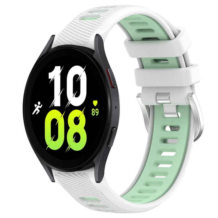 20mm Sports Two-Color Steel Buckle Silicone Watch Band, For Samsung Galaxy Watch5 44mm, For Samsung Galaxy Watch 6 44mm