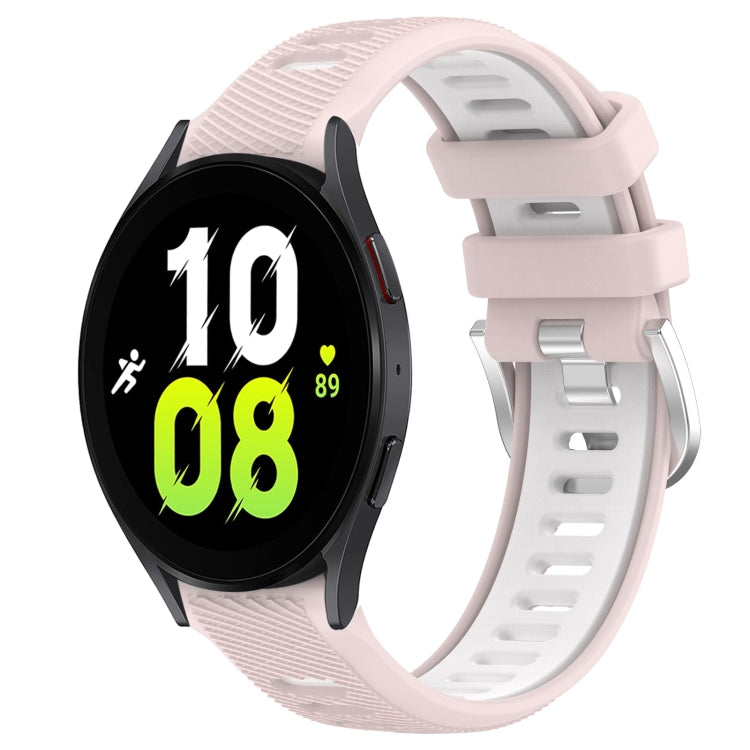 20mm Sports Two-Color Steel Buckle Silicone Watch Band, For Samsung Galaxy Watch5 44mm, For Samsung Galaxy Watch 6 44mm