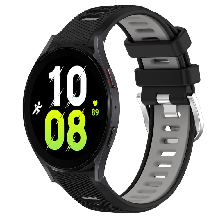 20mm Sports Two-Color Steel Buckle Silicone Watch Band, For Samsung Galaxy Watch5 44mm, For Samsung Galaxy Watch 6 44mm