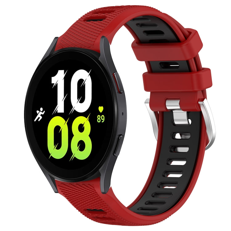 20mm Sports Two-Color Steel Buckle Silicone Watch Band, For Samsung Galaxy Watch5 44mm, For Samsung Galaxy Watch 6 44mm