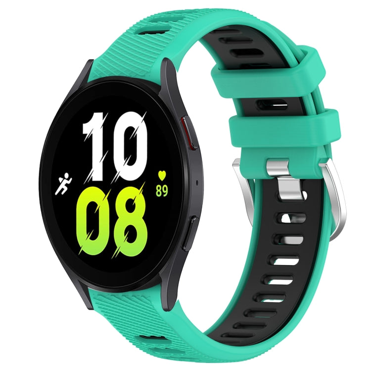 20mm Sports Two-Color Steel Buckle Silicone Watch Band, For Samsung Galaxy Watch5 44mm, For Samsung Galaxy Watch 6 44mm
