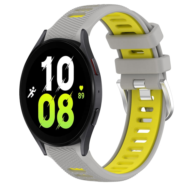 20mm Sports Two-Color Steel Buckle Silicone Watch Band, For Samsung Galaxy Watch5 44mm, For Samsung Galaxy Watch 6 44mm