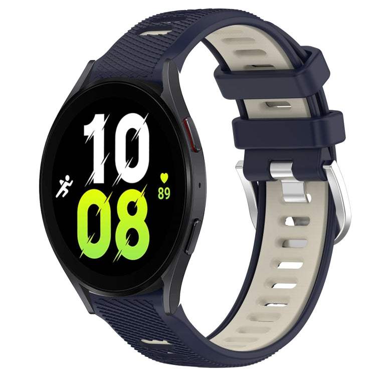 20mm Sports Two-Color Steel Buckle Silicone Watch Band, For Samsung Galaxy Watch5 44mm, For Samsung Galaxy Watch 6 44mm