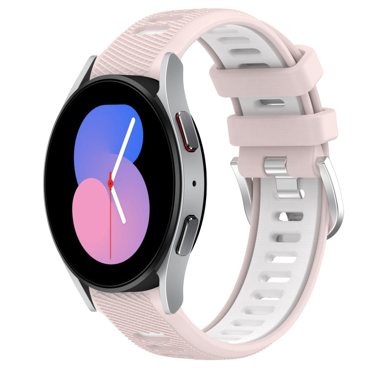 20mm Sports Two-Color Steel Buckle Silicone Watch Band, For Samsung Galaxy Watch5 40mm, For Samsung Galaxy Watch5 Pro 45mm