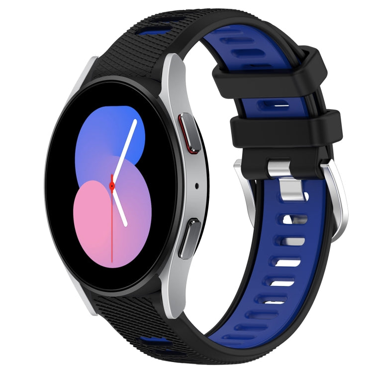 20mm Sports Two-Color Steel Buckle Silicone Watch Band, For Samsung Galaxy Watch5 40mm, For Samsung Galaxy Watch5 Pro 45mm