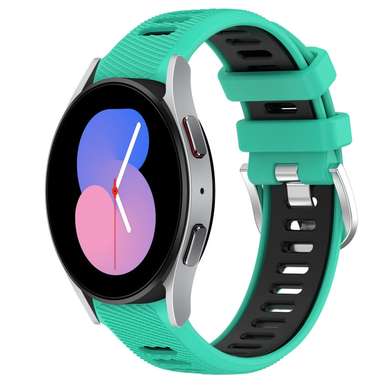 20mm Sports Two-Color Steel Buckle Silicone Watch Band, For Samsung Galaxy Watch5 40mm, For Samsung Galaxy Watch5 Pro 45mm