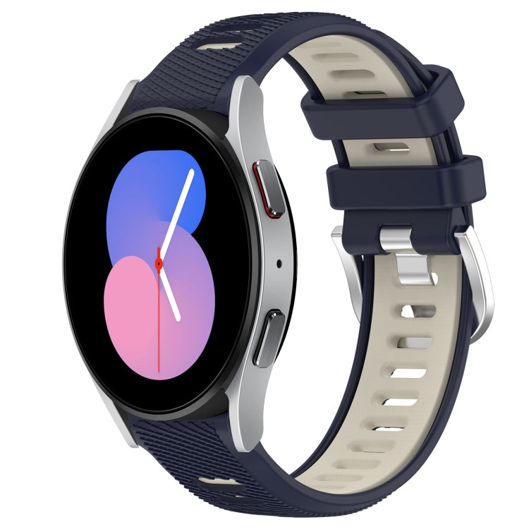20mm Sports Two-Color Steel Buckle Silicone Watch Band, For Samsung Galaxy Watch5 40mm, For Samsung Galaxy Watch5 Pro 45mm