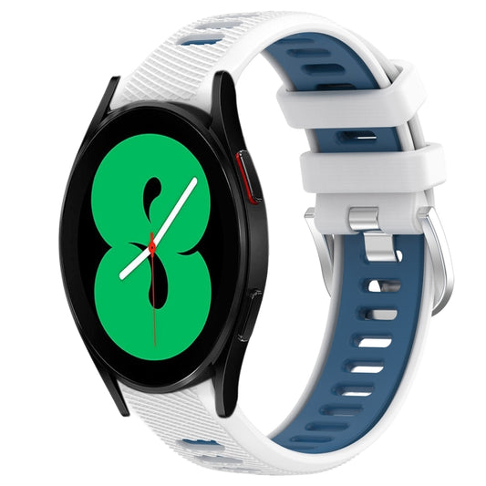 20mm Sports Two-Color Steel Buckle Silicone Watch Band, For Samsung Galaxy Watch4 44mm, For Samsung Galaxy Watch4 40mm