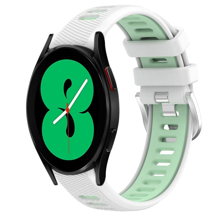 20mm Sports Two-Color Steel Buckle Silicone Watch Band, For Samsung Galaxy Watch4 44mm, For Samsung Galaxy Watch4 40mm