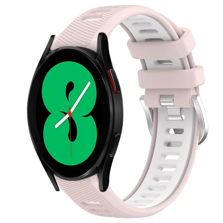 20mm Sports Two-Color Steel Buckle Silicone Watch Band, For Samsung Galaxy Watch4 44mm, For Samsung Galaxy Watch4 40mm