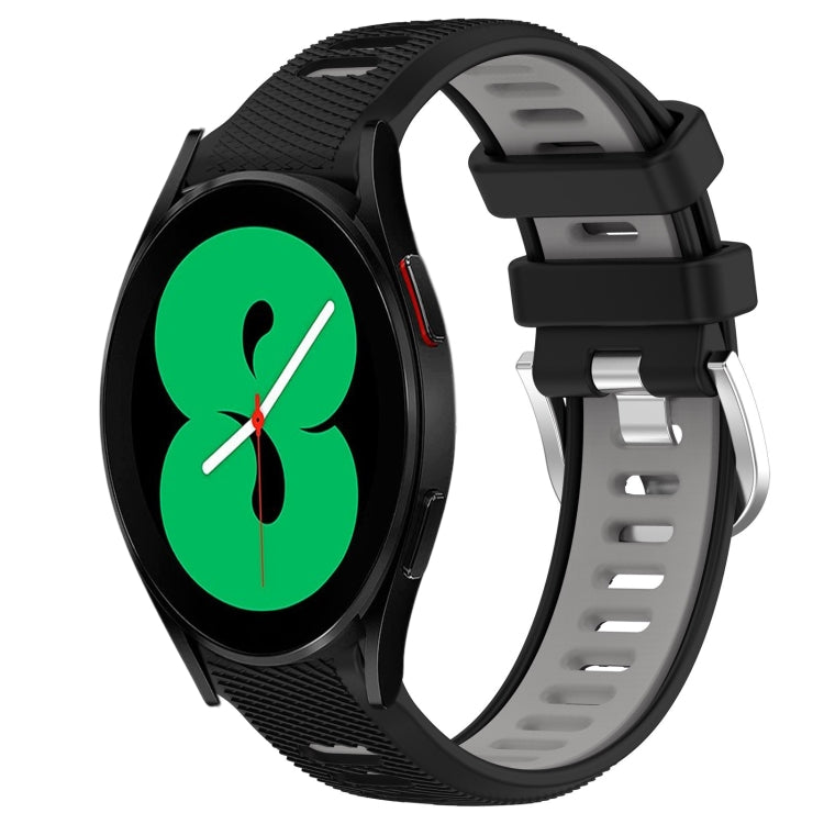 20mm Sports Two-Color Steel Buckle Silicone Watch Band, For Samsung Galaxy Watch4 44mm, For Samsung Galaxy Watch4 40mm