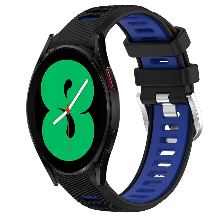 20mm Sports Two-Color Steel Buckle Silicone Watch Band, For Samsung Galaxy Watch4 44mm, For Samsung Galaxy Watch4 40mm