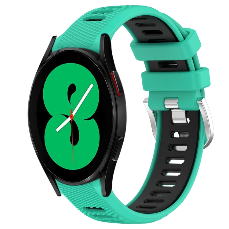 20mm Sports Two-Color Steel Buckle Silicone Watch Band, For Samsung Galaxy Watch4 44mm, For Samsung Galaxy Watch4 40mm