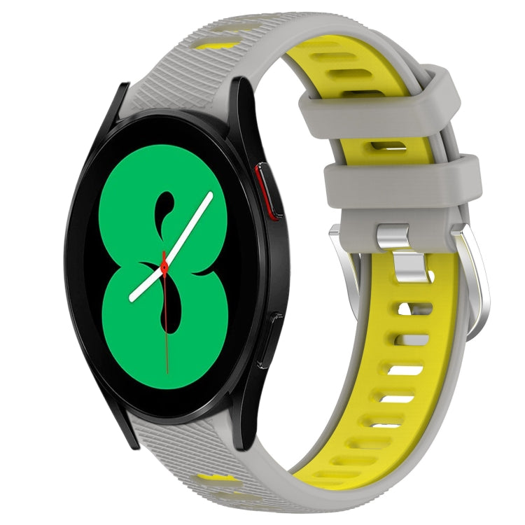 20mm Sports Two-Color Steel Buckle Silicone Watch Band, For Samsung Galaxy Watch4 44mm, For Samsung Galaxy Watch4 40mm