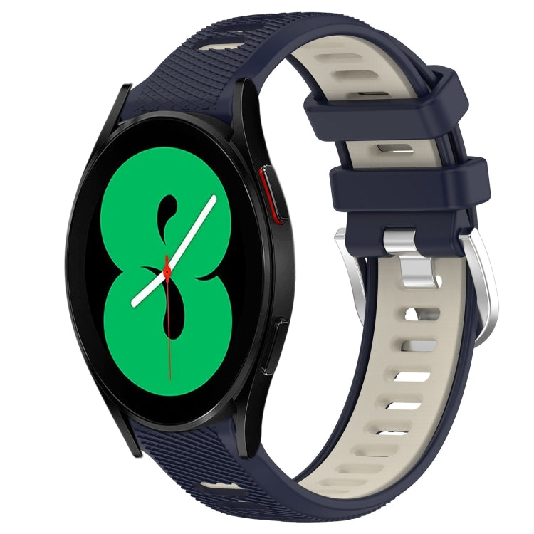 20mm Sports Two-Color Steel Buckle Silicone Watch Band, For Samsung Galaxy Watch4 44mm, For Samsung Galaxy Watch4 40mm