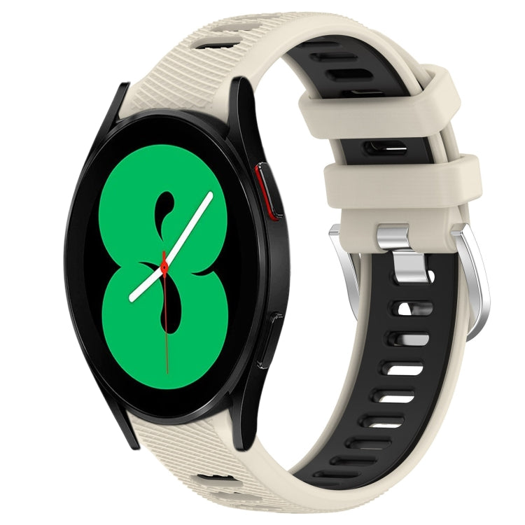 20mm Sports Two-Color Steel Buckle Silicone Watch Band, For Samsung Galaxy Watch4 44mm, For Samsung Galaxy Watch4 40mm