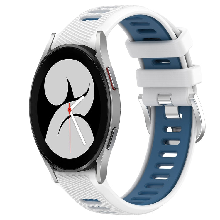 20mm Sports Two-Color Steel Buckle Silicone Watch Band, For Samsung Galaxy Watch4 44mm, For Samsung Galaxy Watch4 40mm
