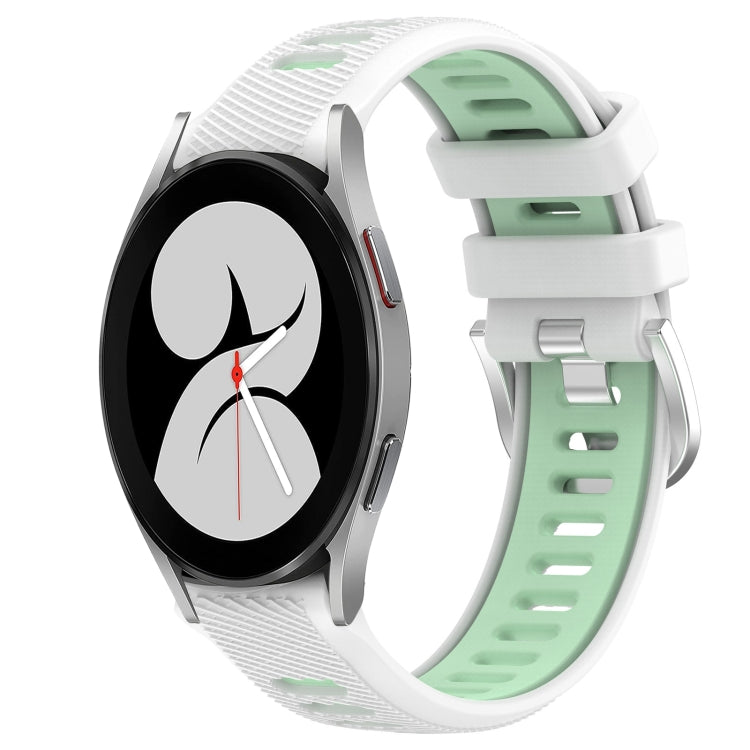 20mm Sports Two-Color Steel Buckle Silicone Watch Band, For Samsung Galaxy Watch4 44mm, For Samsung Galaxy Watch4 40mm