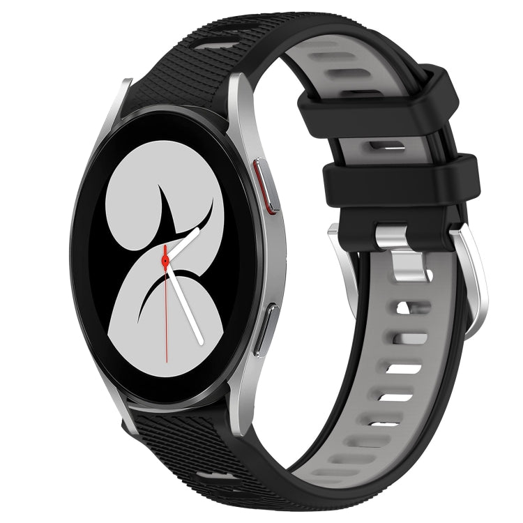 20mm Sports Two-Color Steel Buckle Silicone Watch Band, For Samsung Galaxy Watch4 44mm, For Samsung Galaxy Watch4 40mm