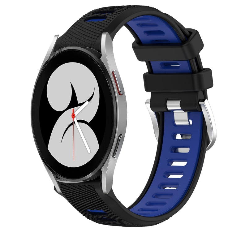 20mm Sports Two-Color Steel Buckle Silicone Watch Band, For Samsung Galaxy Watch4 44mm, For Samsung Galaxy Watch4 40mm