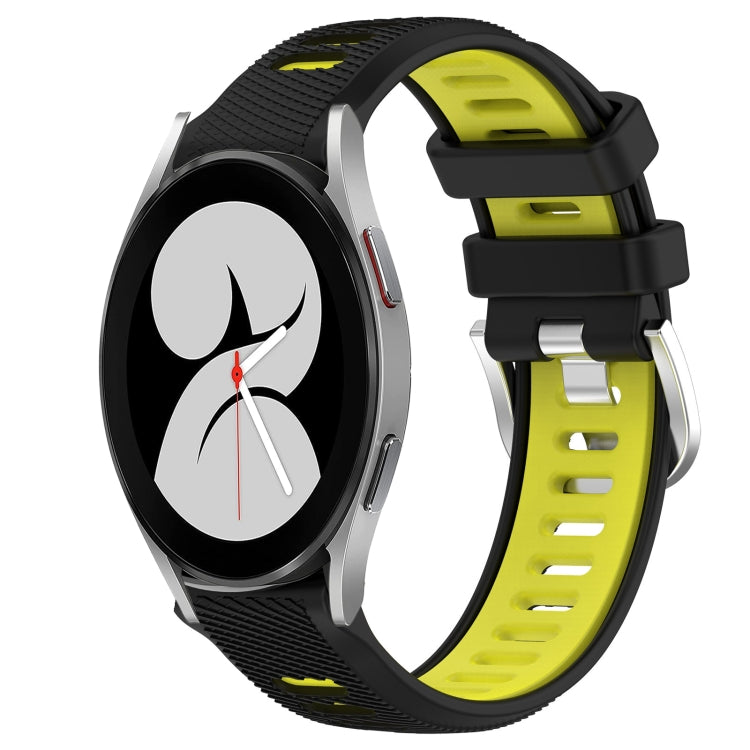 20mm Sports Two-Color Steel Buckle Silicone Watch Band, For Samsung Galaxy Watch4 44mm, For Samsung Galaxy Watch4 40mm