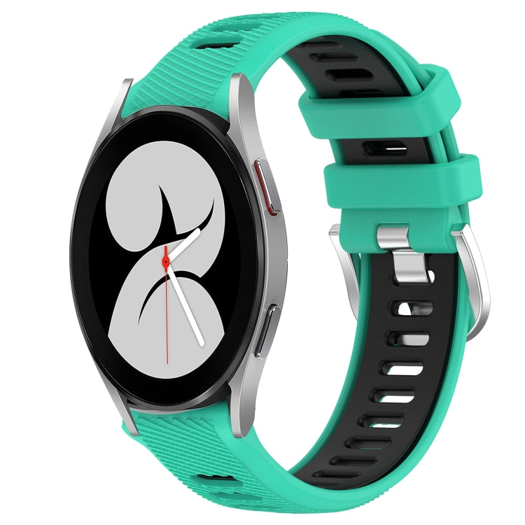 20mm Sports Two-Color Steel Buckle Silicone Watch Band, For Samsung Galaxy Watch4 44mm, For Samsung Galaxy Watch4 40mm