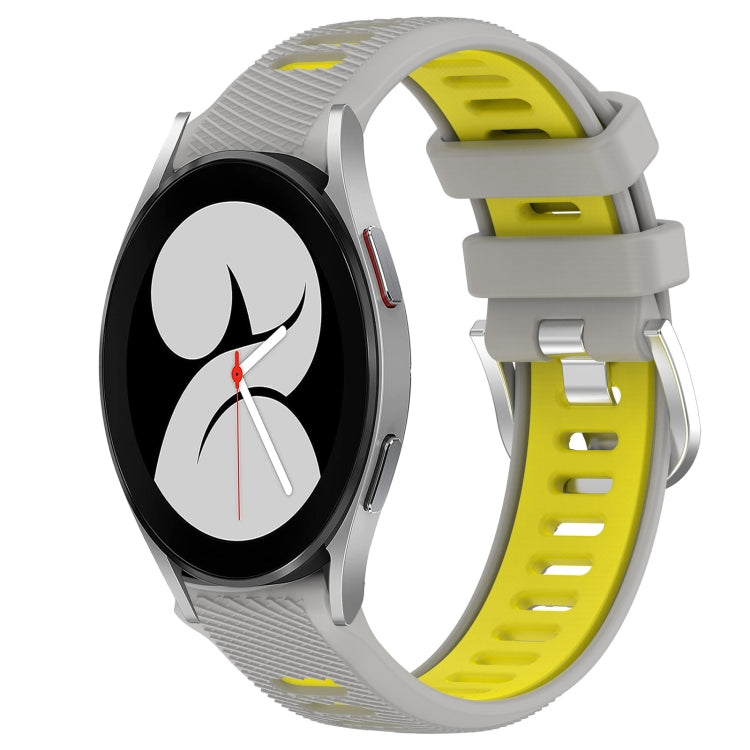 20mm Sports Two-Color Steel Buckle Silicone Watch Band, For Samsung Galaxy Watch4 44mm, For Samsung Galaxy Watch4 40mm