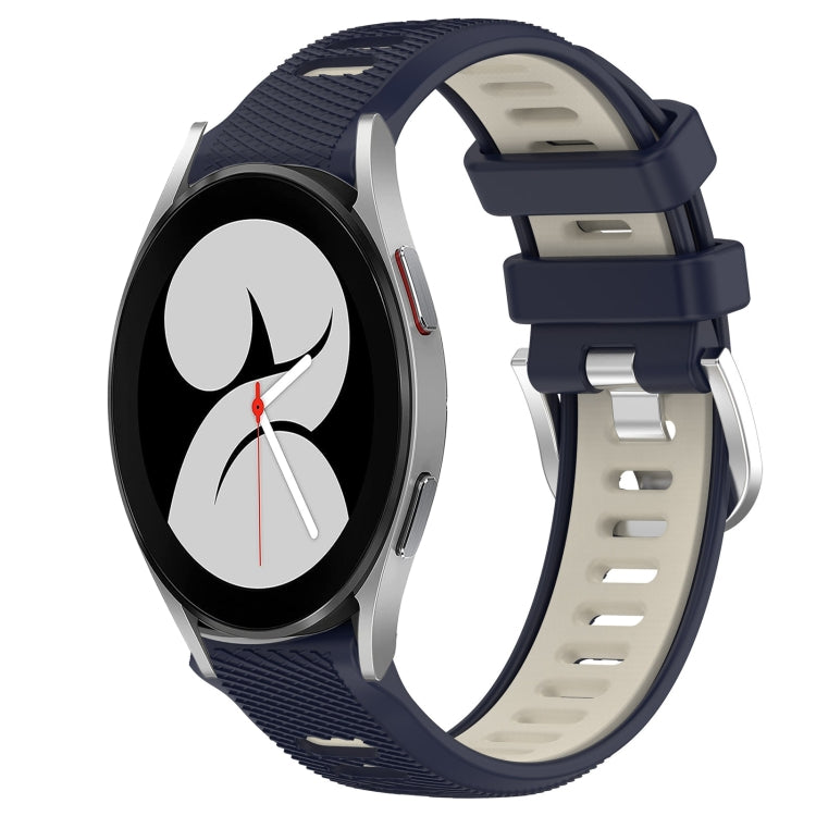 20mm Sports Two-Color Steel Buckle Silicone Watch Band, For Samsung Galaxy Watch4 44mm, For Samsung Galaxy Watch4 40mm
