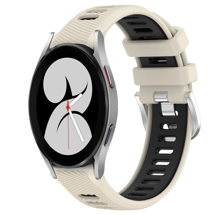 20mm Sports Two-Color Steel Buckle Silicone Watch Band, For Samsung Galaxy Watch4 44mm, For Samsung Galaxy Watch4 40mm