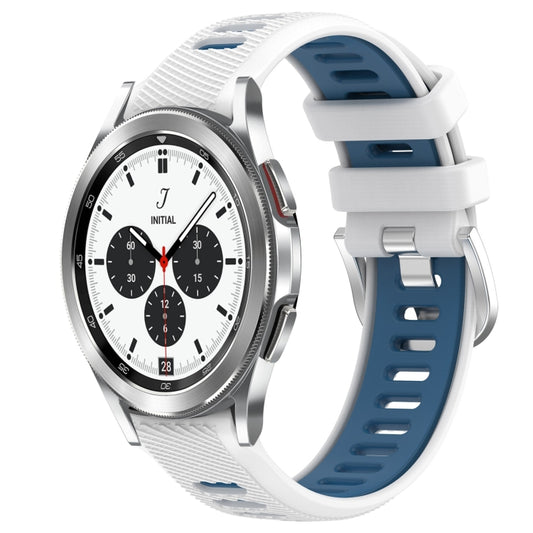 20mm Sports Two-Color Steel Buckle Silicone Watch Band, For Samsung  Galaxy Watch4 Classic 42mm, For Samsung  Galaxy Watch4 Classic 46mm