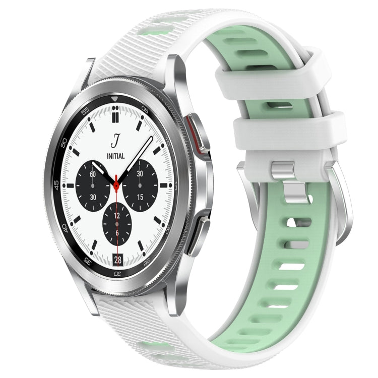 20mm Sports Two-Color Steel Buckle Silicone Watch Band, For Samsung  Galaxy Watch4 Classic 42mm, For Samsung  Galaxy Watch4 Classic 46mm