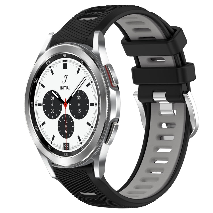 20mm Sports Two-Color Steel Buckle Silicone Watch Band, For Samsung  Galaxy Watch4 Classic 42mm, For Samsung  Galaxy Watch4 Classic 46mm