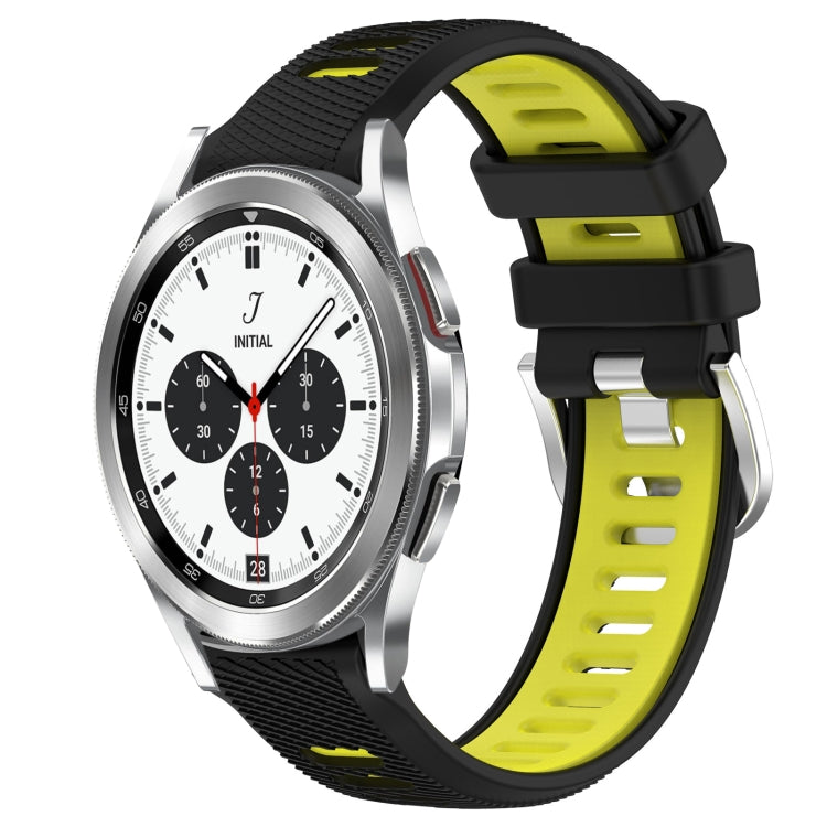 20mm Sports Two-Color Steel Buckle Silicone Watch Band, For Samsung  Galaxy Watch4 Classic 42mm, For Samsung  Galaxy Watch4 Classic 46mm