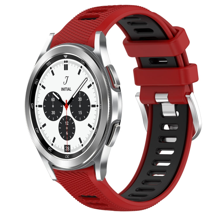 20mm Sports Two-Color Steel Buckle Silicone Watch Band, For Samsung  Galaxy Watch4 Classic 42mm, For Samsung  Galaxy Watch4 Classic 46mm