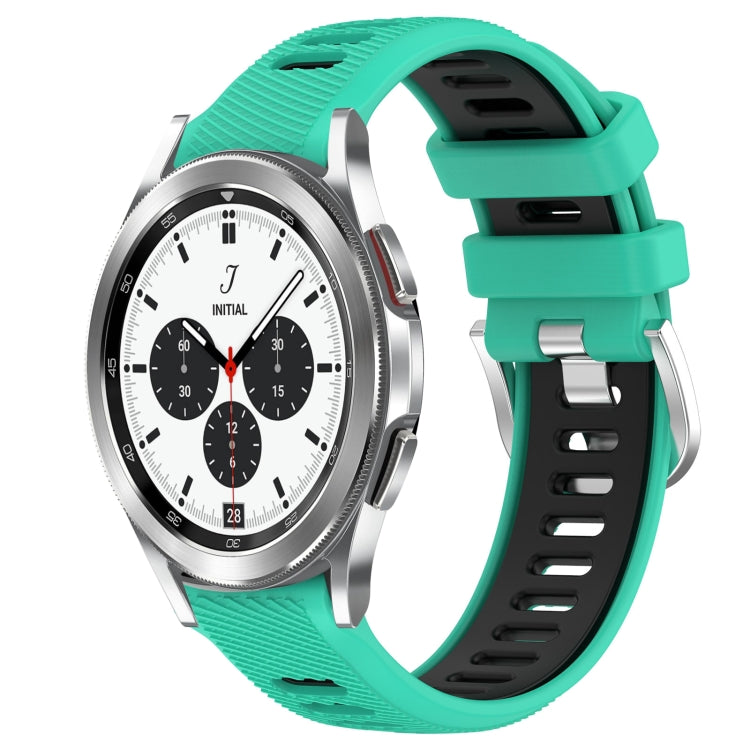 20mm Sports Two-Color Steel Buckle Silicone Watch Band, For Samsung  Galaxy Watch4 Classic 42mm, For Samsung  Galaxy Watch4 Classic 46mm