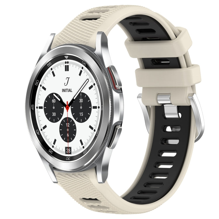20mm Sports Two-Color Steel Buckle Silicone Watch Band, For Samsung  Galaxy Watch4 Classic 42mm, For Samsung  Galaxy Watch4 Classic 46mm