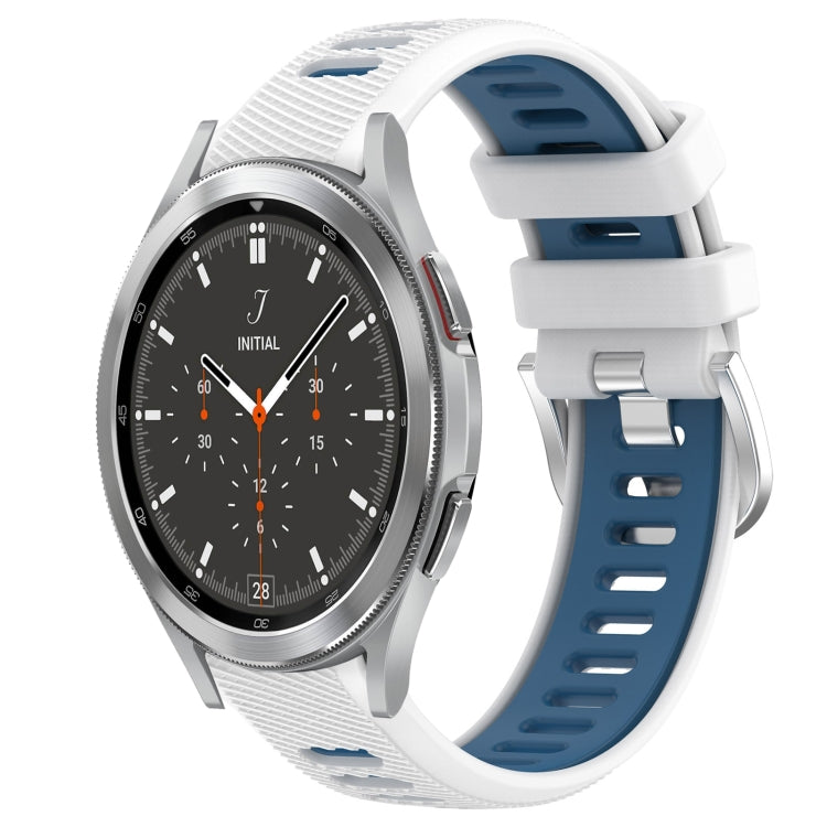 20mm Sports Two-Color Steel Buckle Silicone Watch Band, For Samsung  Galaxy Watch4 Classic 42mm, For Samsung  Galaxy Watch4 Classic 46mm