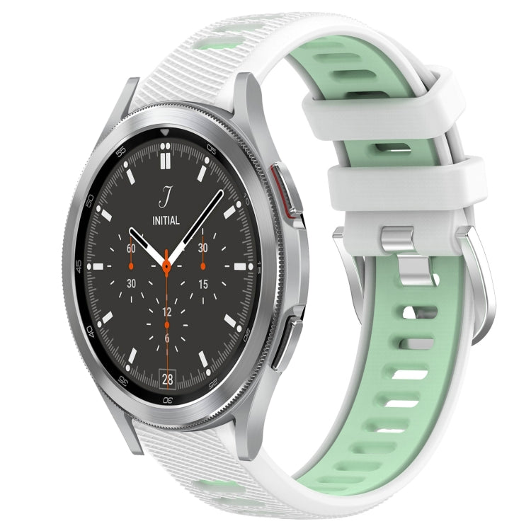 20mm Sports Two-Color Steel Buckle Silicone Watch Band, For Samsung  Galaxy Watch4 Classic 42mm, For Samsung  Galaxy Watch4 Classic 46mm