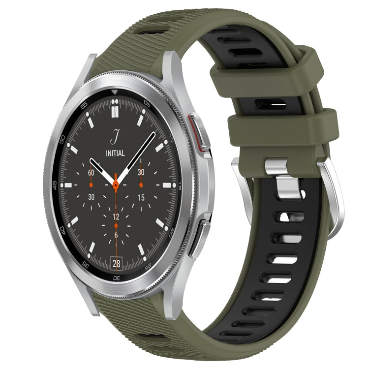 20mm Sports Two-Color Steel Buckle Silicone Watch Band, For Samsung  Galaxy Watch4 Classic 42mm, For Samsung  Galaxy Watch4 Classic 46mm
