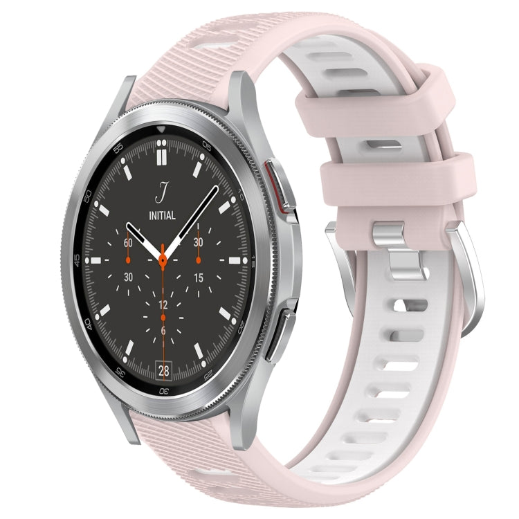 20mm Sports Two-Color Steel Buckle Silicone Watch Band, For Samsung  Galaxy Watch4 Classic 42mm, For Samsung  Galaxy Watch4 Classic 46mm