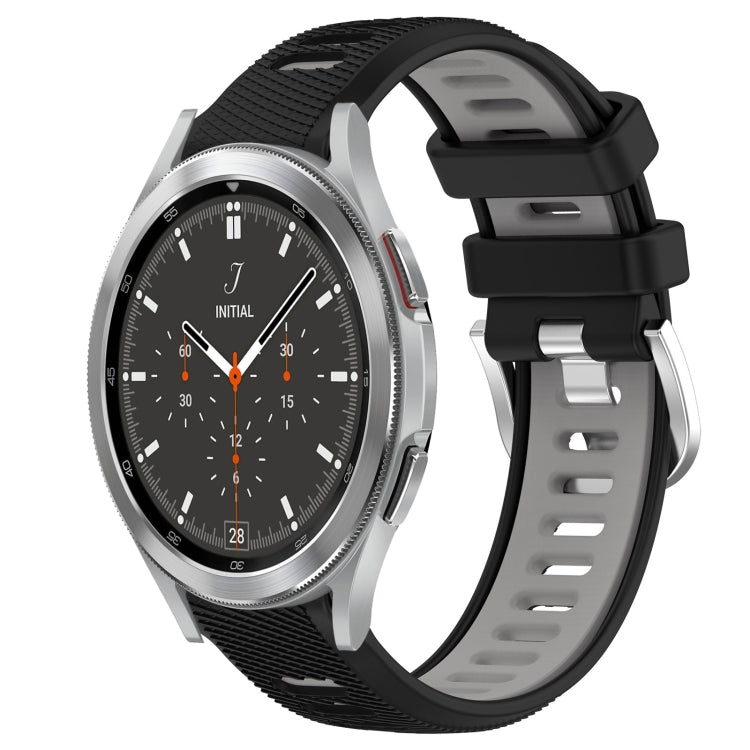 20mm Sports Two-Color Steel Buckle Silicone Watch Band, For Samsung  Galaxy Watch4 Classic 42mm, For Samsung  Galaxy Watch4 Classic 46mm
