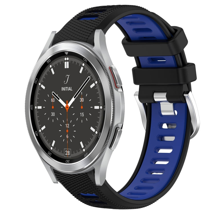 20mm Sports Two-Color Steel Buckle Silicone Watch Band, For Samsung  Galaxy Watch4 Classic 42mm, For Samsung  Galaxy Watch4 Classic 46mm