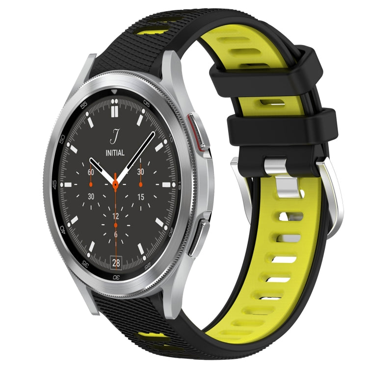 20mm Sports Two-Color Steel Buckle Silicone Watch Band, For Samsung  Galaxy Watch4 Classic 42mm, For Samsung  Galaxy Watch4 Classic 46mm