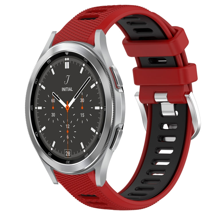20mm Sports Two-Color Steel Buckle Silicone Watch Band, For Samsung  Galaxy Watch4 Classic 42mm, For Samsung  Galaxy Watch4 Classic 46mm
