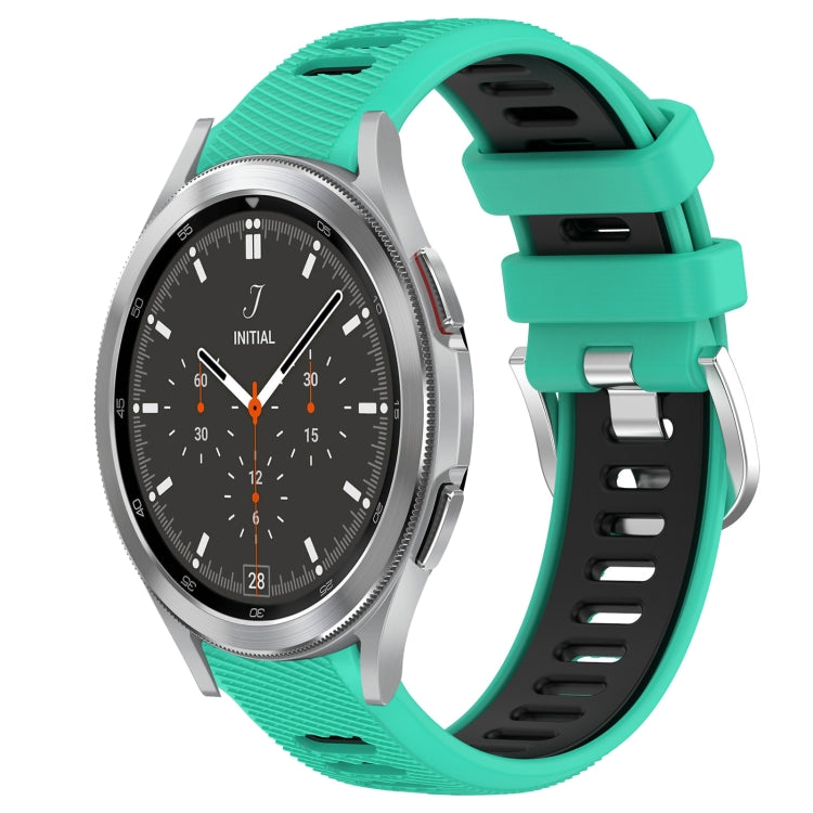 20mm Sports Two-Color Steel Buckle Silicone Watch Band, For Samsung  Galaxy Watch4 Classic 42mm, For Samsung  Galaxy Watch4 Classic 46mm