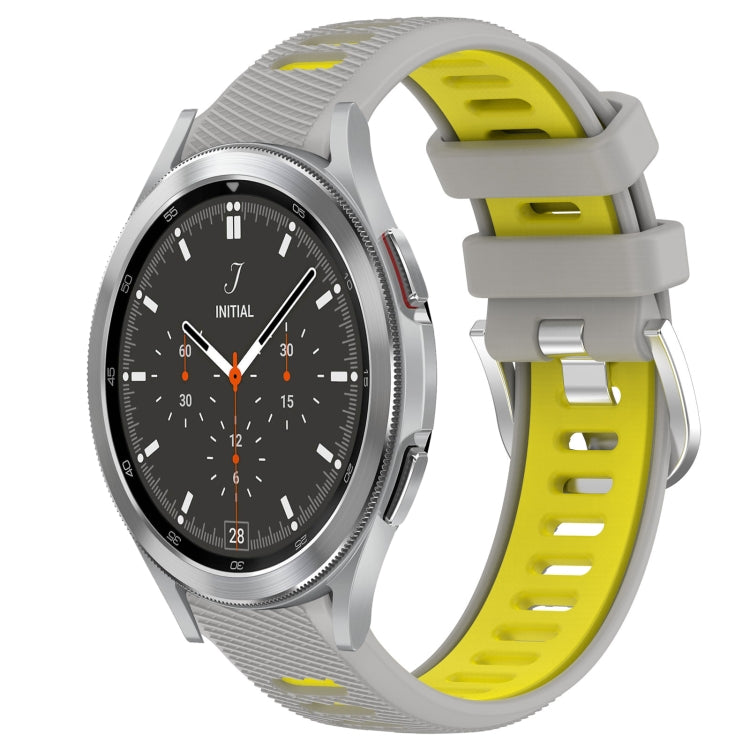 20mm Sports Two-Color Steel Buckle Silicone Watch Band, For Samsung  Galaxy Watch4 Classic 42mm, For Samsung  Galaxy Watch4 Classic 46mm
